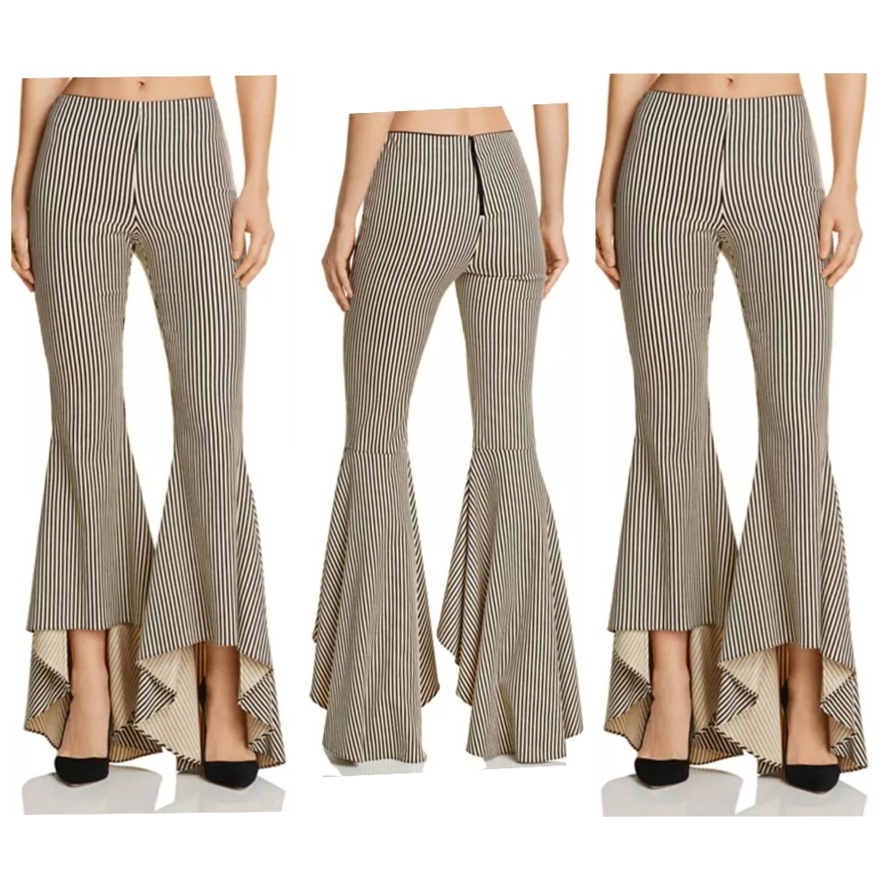 Alice and OliviaJinny Striped High/Low Flared Pants Size 4